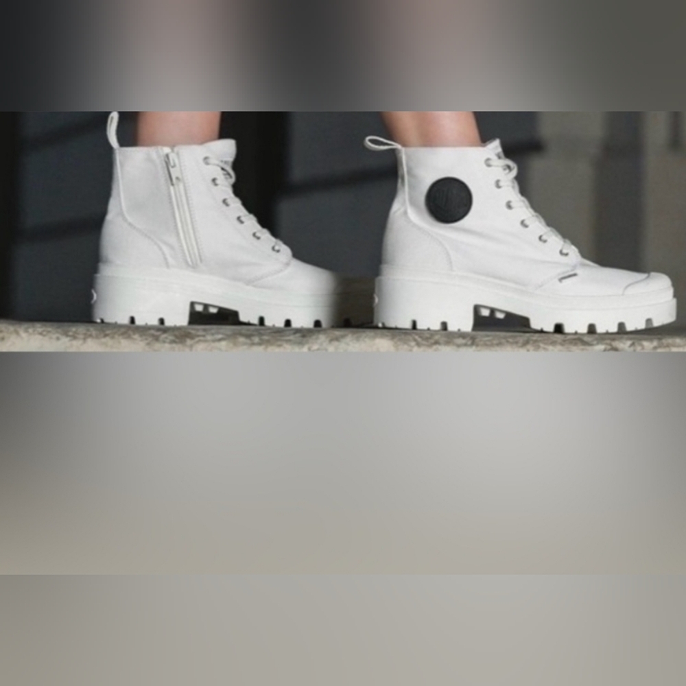 Palladium White Combat Boots